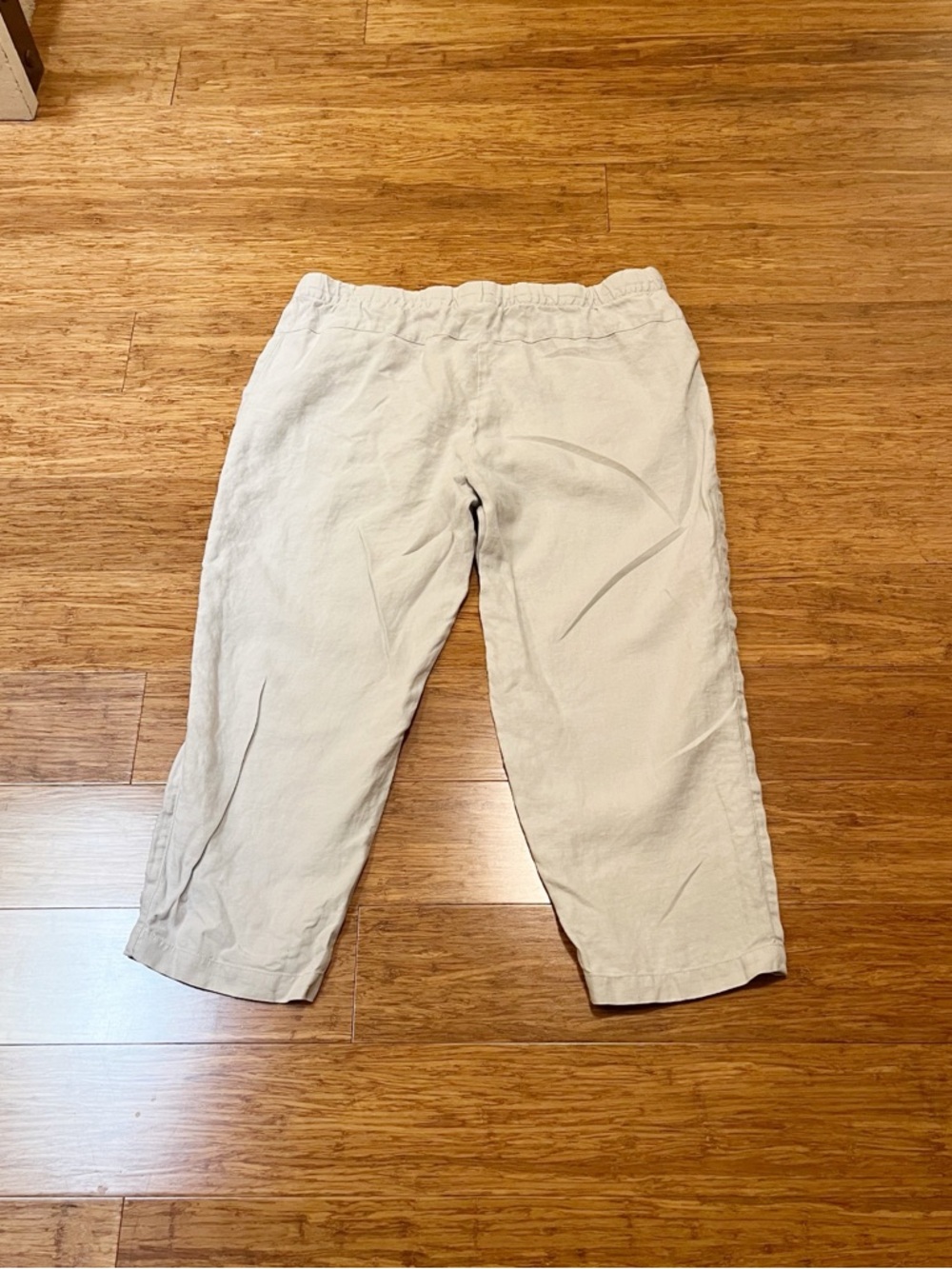 Pure Jill J. Jill Linen Drawstring Elastic Waist Cropped Pants w/ Pockets. Large - Picture 5 of 12